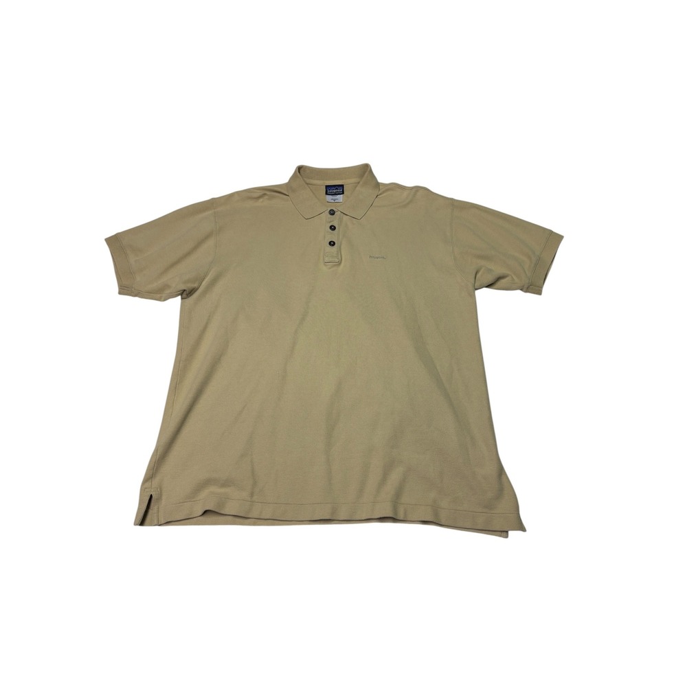 Patagonia Mens Organic Cotton Pique Polo Shirt Tan Beige Medium 52822SP